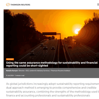Thomson Reuters Spotlights AccountAbility's Stance on the Need for Diversified Sustainability Assurance card image
